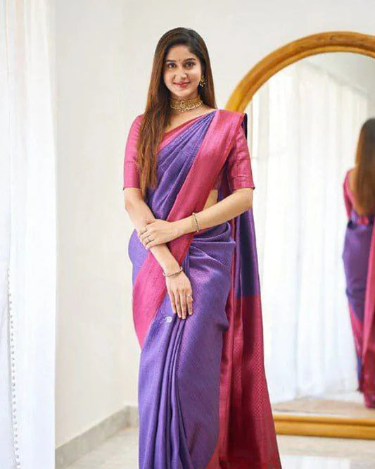 Banarasi Silk Saree With Exclusive Jacquard Border