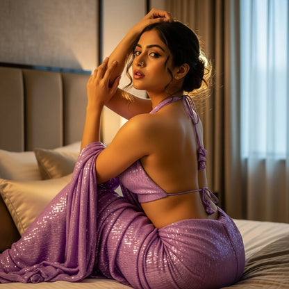 Twilight Tease Sequin After Dark Saree