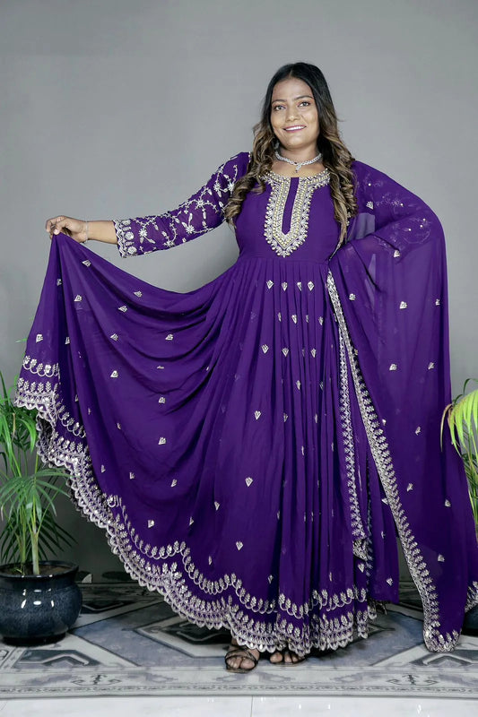 Stunning Party Gown with Luxurious Butter Silk and Dupatta