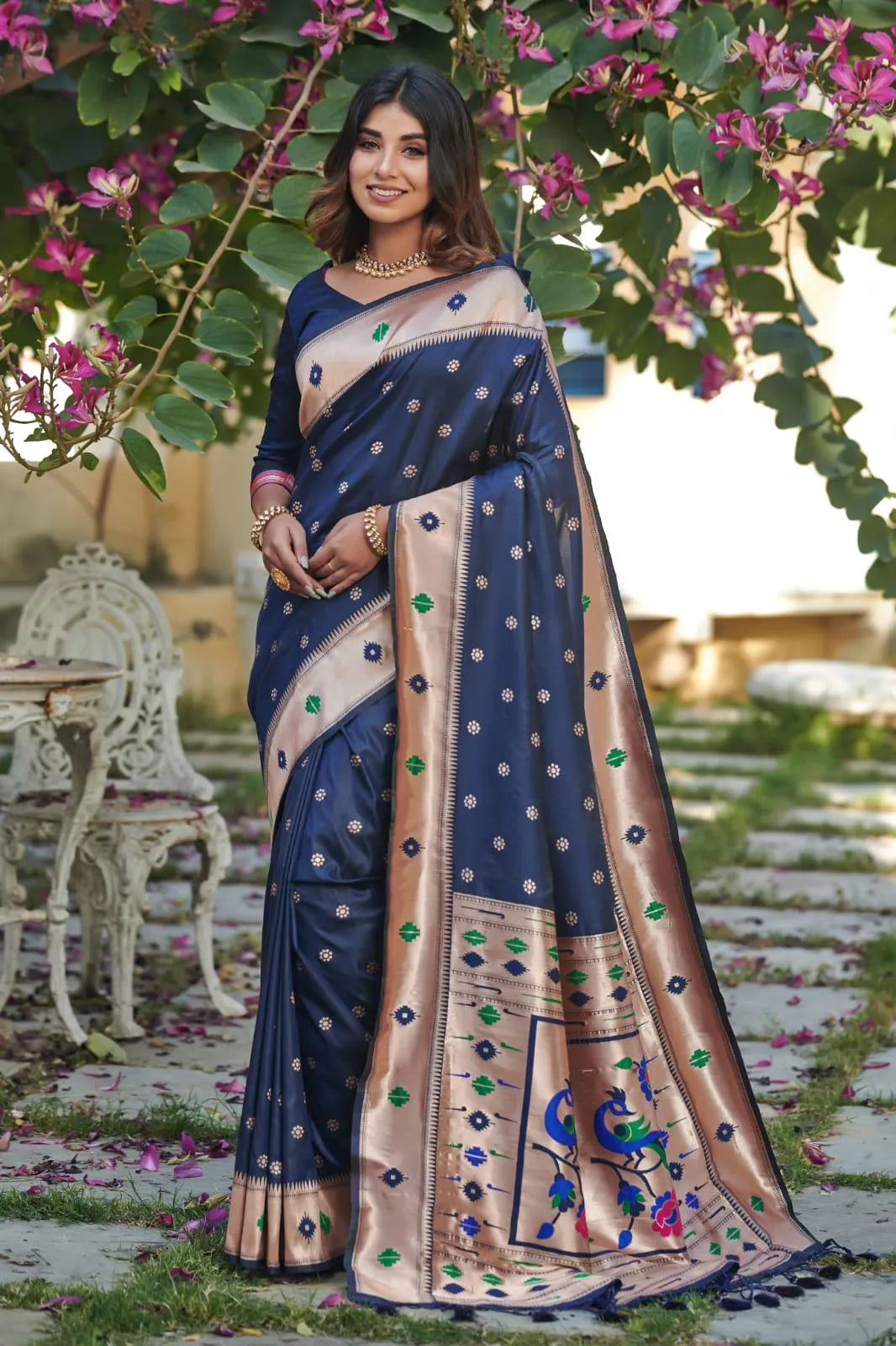 Exclusive Banarasi Soft Silk Paithani Saree with Zari Pallu